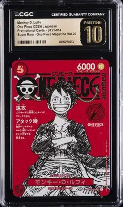 2025 ONE PIECE PROMO CARDS #ST21-014 MONKEY D. LUFFY CGC 10 PRISTINE - Image 1