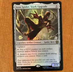 Iron Spider, Stark Upgrade [Prerelease] R 0166, NM Foil Promo MTG Spider-Man SPM - Image 1