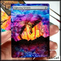 Lightning Greaves Altered Art - Hand Painted MTG Alter Magic the Gathering - Image 1