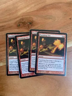 x4 MTG Punishing Fire LP [Zendikar] Magic the Gathering MTG LP PLAYSET - Image 1