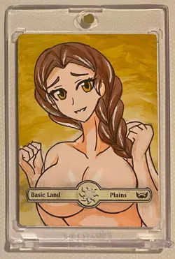 PLAINS - BASIC LAND (ANIME GIRL) MTG ELSPETH Hand Painted Altered Extended Art - Image 1