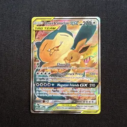 Eevee & Snorlax GX SM169 Black Star Promo Tag Team Pokemon Card NM Condition - Image 1