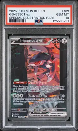 2025 POKEMON BLK EN-BLACK BOLT SPECIAL ILLUSTRATION RARE #169 GENESECT EX PSA 10 - Image 1