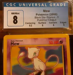 Mew #8 WOTC Black Star Promo Pokemon Vintage 2000 CGC 8 NM/MT Subs - Image 2