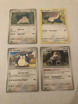 Lot Of 4 Snorlax Pokemon Cards - Image 1