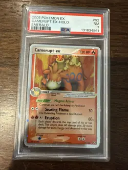 Pokemon 2005 Camerupt EX Emerald Holo Card 92/106 PSA 7 NM - Image 1