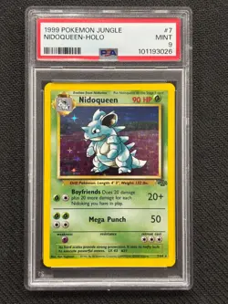 1999 POKEMON JUNGLE NIDOQUEEN HOLO #7/64 PSA 9 MINT - Image 1