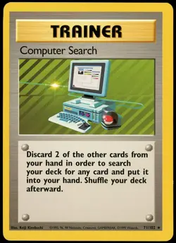 Computer Search 101/130 Base Set 2 Rare Trainer WOTC Pokemon Card - Image 1