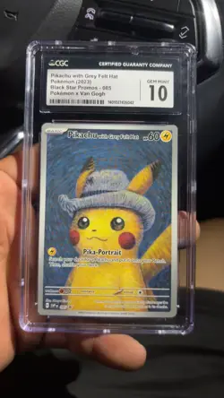 2023 POKEMON X VAN GOGH #085 PIKACHU WITH GREY FELT HAT CGC 10 GEM MINT - Image 1