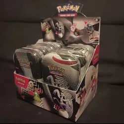 (8) Pokemon SV: Black Bolt White Flare Mini Tin Display - Image 1