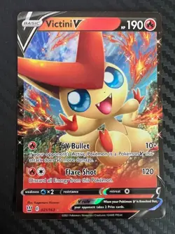 Pokemon TCG Victini V Sword & Shield Battle Styles 021/163 Holo Ultra Rare NM - Image 1