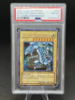 Yugioh PSA 8 NM-MT Blue-Eyes White Dragon PCK-001 Secret Rare Promo 2004 - Image 1