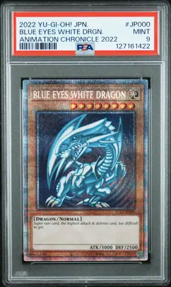2022 YU-GI-OH! JPN ANIMATION CHRONICLE 2022 #JP000 BLUE EYES WHITE DRAGON PSA 9 - Image 1