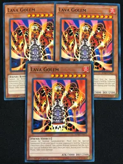 YUGIOH LAVA GOLEM SDSH-EN013 1ST COMMON X3 (NM) - Image 1