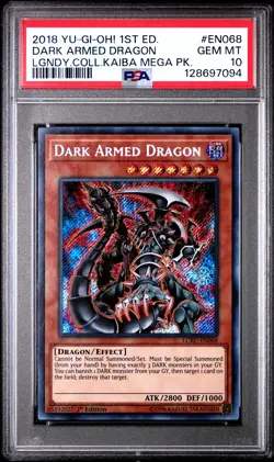2018 YU-GI-OH! LEGEND COLL KAIBA MEGA PACK 1ST ED DARK ARMED DRAGON PSA 10 - Image 1