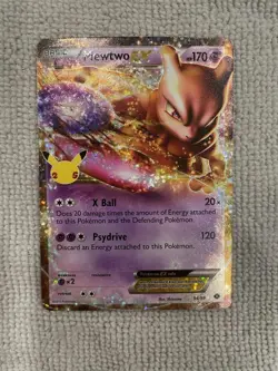 Pokemon Mewtwo EX TCG Holo Card 54/99 25th Celebrations Classic Collection - Image 1