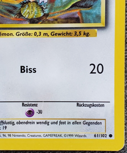 1st Edition Rattata (German) - Base Set - #61/102 - Vintage Pokemon Card 1999 - Image 4
