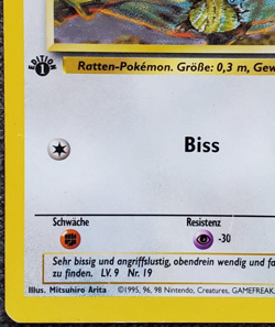 1st Edition Rattata (German) - Base Set - #61/102 - Vintage Pokemon Card 1999 - Image 5