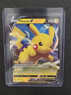 Pikachu V SWSH061 Black Star Promo Ultra Rare Holo Pokemon TCG Card NM - Image 1