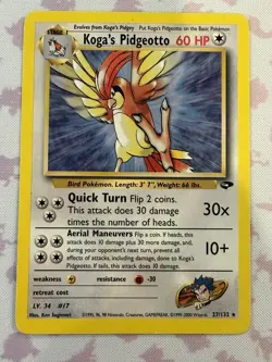 Koga's Pidgeotto 27/132 - Gym Challenge Set - Pokemon Card - Excellent Condition - Image 1