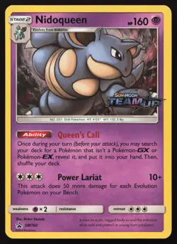 Nidoqueen - SM160 - Team Up Stamp - SM Black Star Promos - Pokemon Card - Image 1