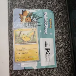 Poke post eevee and pikachu pokemon cards +sealed packets+envelope 151 ldn promo - Image 1