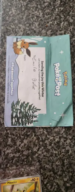 Poke post eevee and pikachu pokemon cards +sealed packets+envelope 151 ldn promo - Image 2