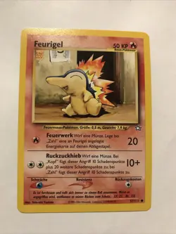 Pokemon TCG GERMAN Feurigel Cyndaquil 57/111 Unlimited NonHolo Neo Genesis Card - Image 1