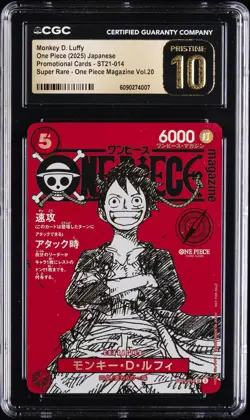 2025 ONE PIECE - PROMO CARDS #ST21-014 MONKEY D. LUFFY CGC 10 PRISTINE - Image 1