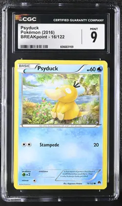 CGC 9 MINT Psyduck 2016 BREAKpoint 16/122 Pokemon Card - Image 1