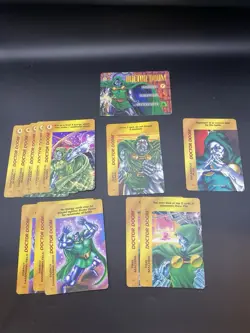 DOCTOR DOOM MARVEL OVERPOWER LOT - 1 HERO, 5 DIFF. SPECIALS, 13 CARDS - Image 1