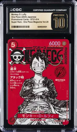 2025 ONE PIECE PROMO CARDS #ST21-014 MONKEY D. LUFFY CGC 10 PRISTINE - Image 1