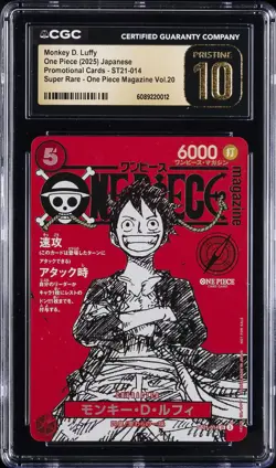 2025 ONE PIECE PROMO CARDS #ST21-014 MONKEY D. LUFFY CGC 10 PRISTINE - Image 1