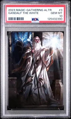 2023 MAGIC: THE GATHERING LORD OF THE RINGS #3 GANDALF THE WHITE PSA 10 - Image 1