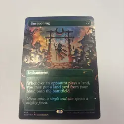 Burgeoning Borderless FOIL Secret Lair MTG Magic the Gathering NM 408 Extra Land - Image 1