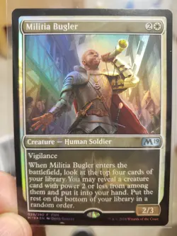 MTG Militia Bugler FNM Promo Foil White Creature 2018 - Subjazz Auctions - Image 1
