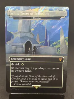 MTG White Tower of Ecthelion - Karakas Borderless Surge Foil Lord Of The Rings - Image 1