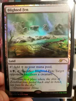 MTG Blighted Fen FNM Promo Foil Land 2016 - Subjazz Auctions - Image 1