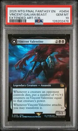 PSA 10 FOIL Vincent Valentine (Extended Art) Final Fantasy (R) (0454) MTG - Image 2