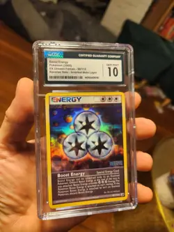 (TOP POP 6) CGC 10 GEM MINT Pokemon EX Unseen 98/115 Boost Energy Error Holo - Image 1