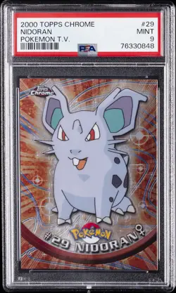 2000 TOPPS CHROME POKEMON T.V. #29 NIDORAN PSA 9 - Image 1