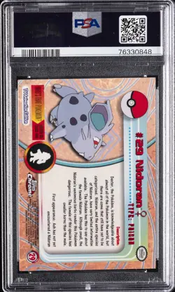 2000 TOPPS CHROME POKEMON T.V. #29 NIDORAN PSA 9 - Image 2