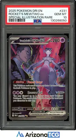 Pokemon 2025 Team Rocket's Mewtwo ex 231/182 SIR Destined Rivals GEM MINT PSA 10 - Image 1