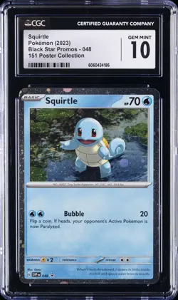 2023 POKEMON SVP EN-SV PROMO 151 POSTER COLLECTION SQUIRTLE CGC 10 GEM MINT - Image 1