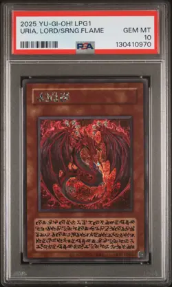 2025 YU-GI-OH! JAPANESE LPG1-LIMITED PACK URIA LORD OF SEARING FLAMES PSA 10 - Image 1