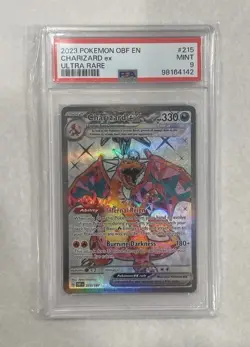 Charizard EX 215/197SV03: Obsidian Flames Holo Card Fresh NM Condition PSA9 - Image 1