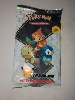 Pokemon Train OnTrading Card Game First Partner Pack 3 Oversized Game Cards and - Image 1
