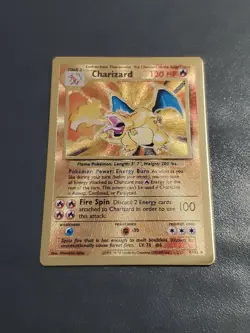 Pokemon Celebrations Charizard Gold Metal Card Promo #4/102 - Image 1
