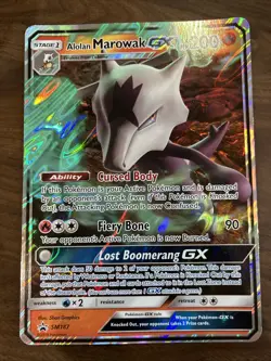 Alolan Marowak GX SM187 Jumbo Cards Holo Sun and Moon Pokemon TCG - DMG/HP - Image 1
