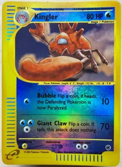 Kingler Reverse Holo 15/165 Expedition Pokemon Card WOTC 2002 NM - Image 1